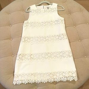 Jcrew white lace detailed sleeveless dress